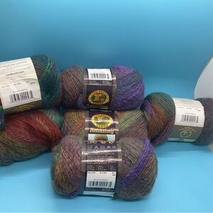Amazing Yarn Lion brand lot Six 50 gram skeins color ‘Wildflowers” wool blend